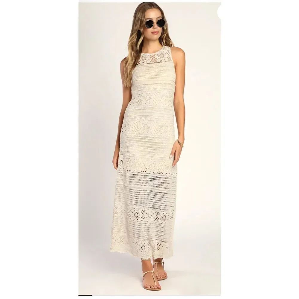 BB Dakota NWT Crochet you love me Beige dress L